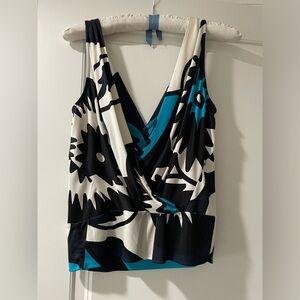 Diane Von Furstenberg- plunge silk top